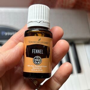 Young Living Fennel Essential Oil - Brown and White